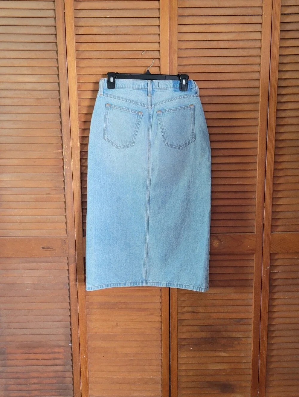 Abercrombie & Fitch Classic High Rise Denim Skirt With Slit In Front - Picture 3 of 3